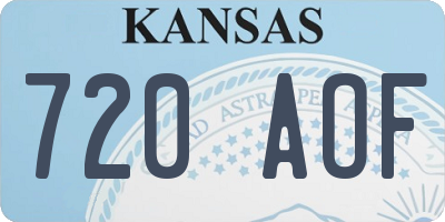 KS license plate 720AOF