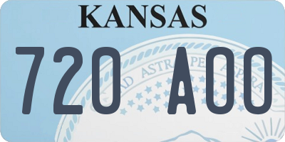 KS license plate 720AOO