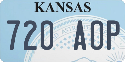 KS license plate 720AOP