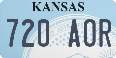 KS license plate 720AOR