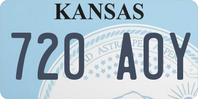 KS license plate 720AOY