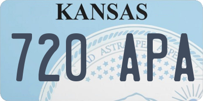 KS license plate 720APA