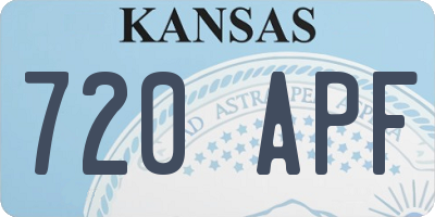 KS license plate 720APF