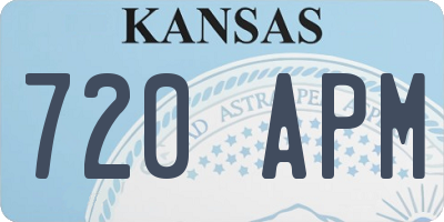 KS license plate 720APM