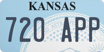 KS license plate 720APP