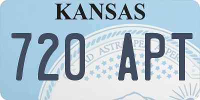 KS license plate 720APT