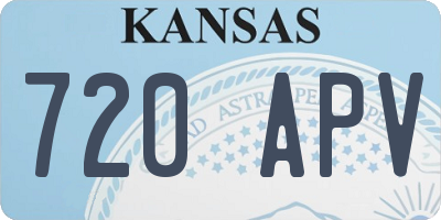 KS license plate 720APV