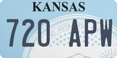 KS license plate 720APW