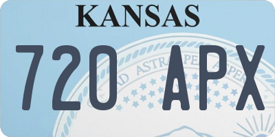 KS license plate 720APX