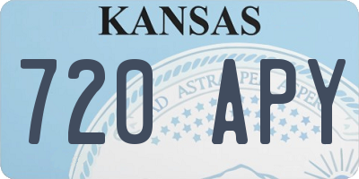 KS license plate 720APY