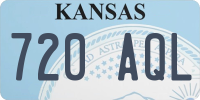 KS license plate 720AQL