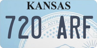KS license plate 720ARF