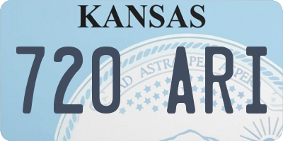 KS license plate 720ARI