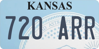 KS license plate 720ARR