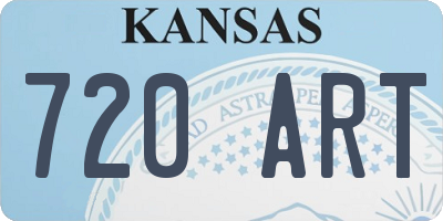 KS license plate 720ART