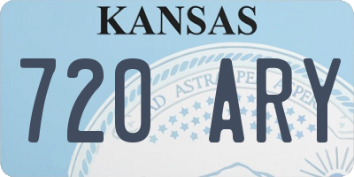 KS license plate 720ARY
