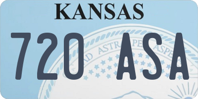 KS license plate 720ASA