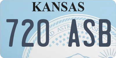 KS license plate 720ASB