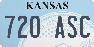 KS license plate 720ASC