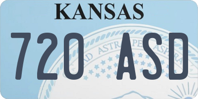 KS license plate 720ASD