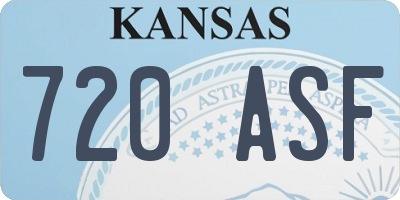 KS license plate 720ASF