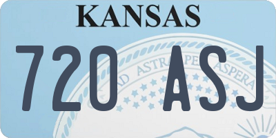 KS license plate 720ASJ