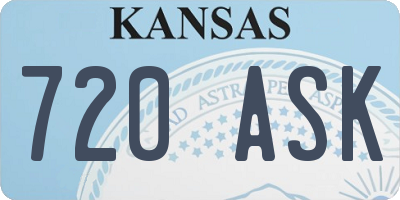 KS license plate 720ASK