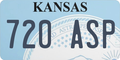KS license plate 720ASP
