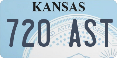 KS license plate 720AST