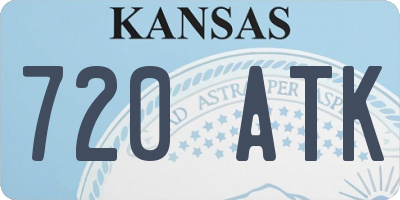 KS license plate 720ATK
