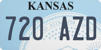 KS license plate 720AZD