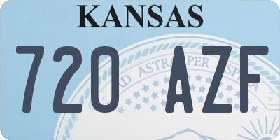 KS license plate 720AZF