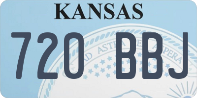 KS license plate 720BBJ
