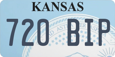 KS license plate 720BIP