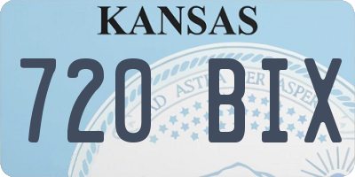 KS license plate 720BIX