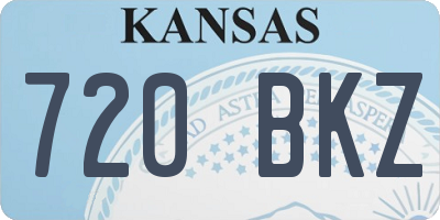 KS license plate 720BKZ