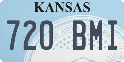 KS license plate 720BMI