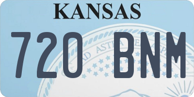 KS license plate 720BNM