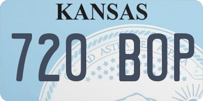 KS license plate 720BOP
