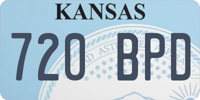 KS license plate 720BPD
