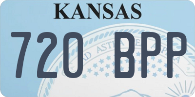 KS license plate 720BPP