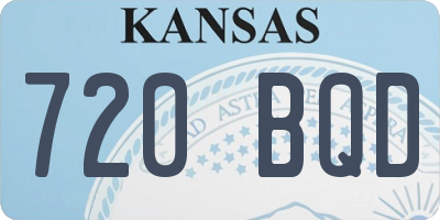 KS license plate 720BQD