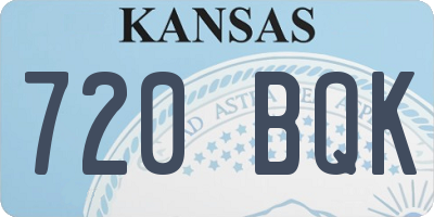 KS license plate 720BQK