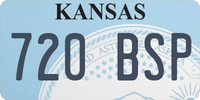 KS license plate 720BSP