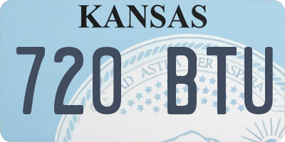 KS license plate 720BTU
