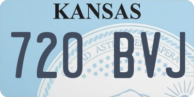 KS license plate 720BVJ