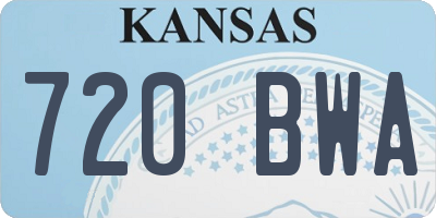 KS license plate 720BWA