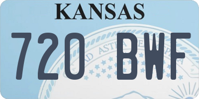KS license plate 720BWF