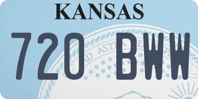 KS license plate 720BWW