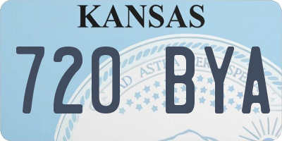KS license plate 720BYA